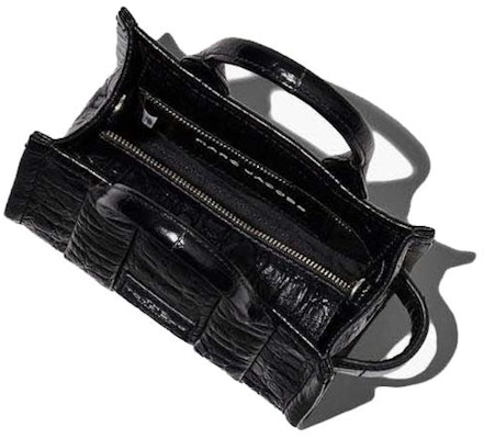 Marc Jacobs The Croc-Embossed Micro Tote Bag Black Order Marc Jacobs The Croc-Embossed Micro Tote Bag Black