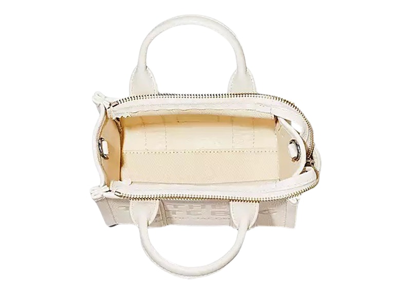 Order マークジェイコブス レザーマイクロトートバッグ コットン/シルバー