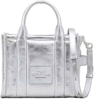 Marc Jacobs The Metallic Leather Small Tote Bag Silver Marc Jacobs The Metallic Leather Small Tote Bag Silver