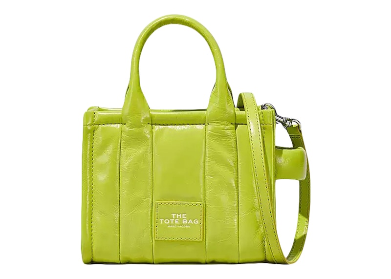 Marc Jacobs The Shiny Crinkle Micro Tote Acid Lime