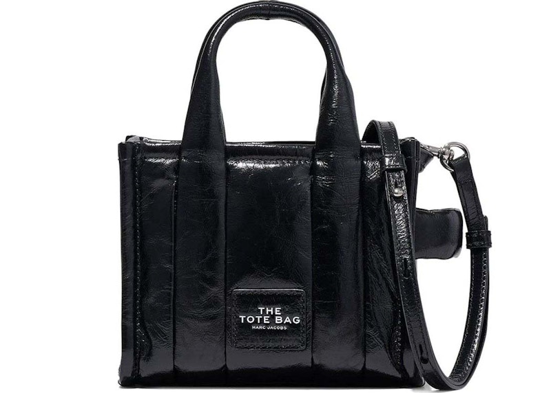 Marc Jacobs The Shiny Crinkle Micro Tote Black