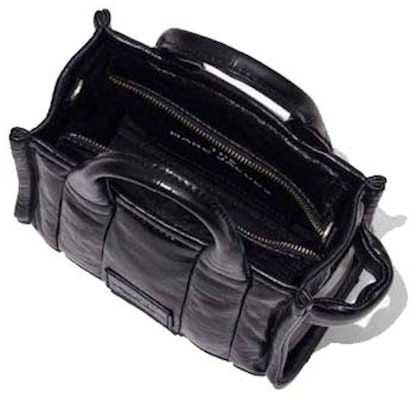 Marc Jacobs 黑色亮面皺褶微型托特包 Order Marc Jacobs 黑色亮面皺褶微型托特包