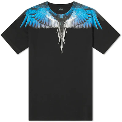 Camiseta Negra Marcelo Burlon Cuello Redondo con Alas Azul Hielo. CMAA018S20JER0011045 Buy Camiseta Negra Marcelo Burlon Cuello Redondo con Alas Azul Hielo. CMAA018S20JER0011045
