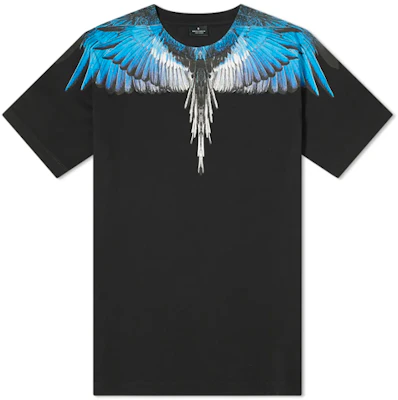 Camiseta Negra Marcelo Burlon Cuello Redondo con Alas Azul Hielo. CMAA018S20JER0011045 Order Camiseta Negra Marcelo Burlon Cuello Redondo con Alas Azul Hielo. CMAA018S20JER0011045