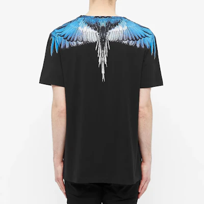 Camiseta Negra Marcelo Burlon Cuello Redondo con Alas Azul Hielo. CMAA018S20JER0011045 Shop Camiseta Negra Marcelo Burlon Cuello Redondo con Alas Azul Hielo. CMAA018S20JER0011045