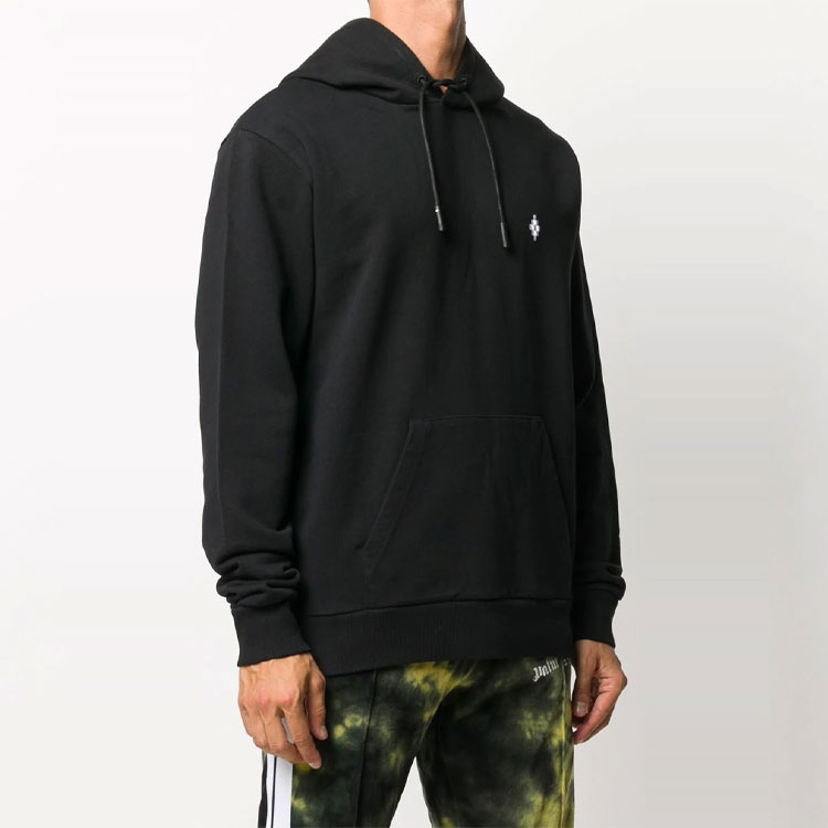 Lookbook Marcelo Burlon 黑色刺绣Logo连帽卫衣 CMBB007E20FLE0111001