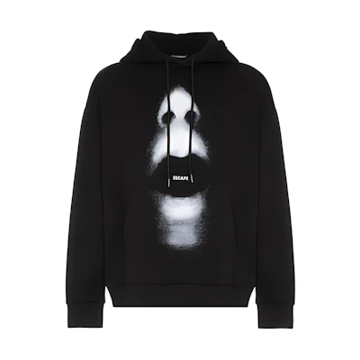 Marcelo Burlon Black Hoodie with Mouth Print Design. CMBB064E196300231006