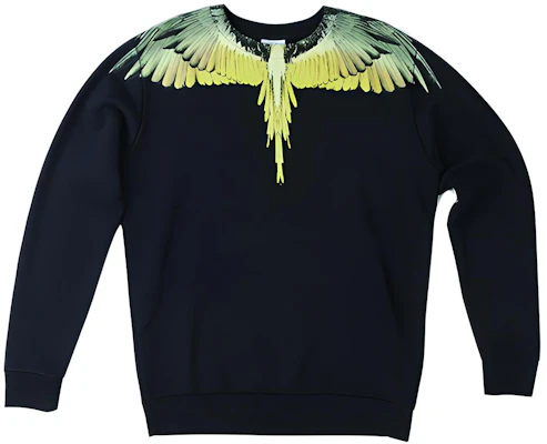 Marcelo Burlon 黑色长袖T恤 黄翅膀设计 CMBA009F20FLE0011016 Buy Marcelo Burlon 黑色长袖T恤 黄翅膀设计 CMBA009F20FLE0011016