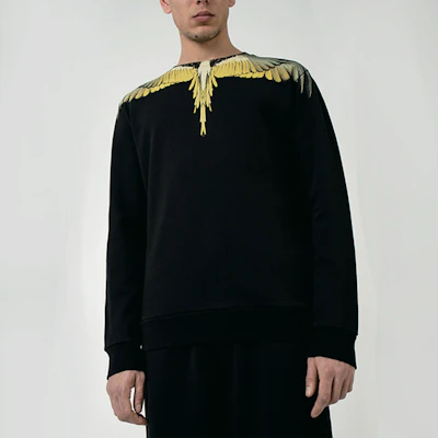 Marcelo Burlon 黑色长袖T恤 黄翅膀设计 CMBA009F20FLE0011016 Lookbook Marcelo Burlon 黑色长袖T恤 黄翅膀设计 CMBA009F20FLE0011016