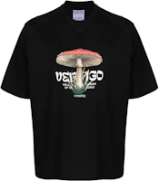 Marcelo Burlon Black Oversized T-Shirt with Mushroom Letter Print Design CMAA054S23JER0051001 Marcelo Burlon Black Oversized T-Shirt with Mushroom Letter Print Design CMAA054S23JER0051001