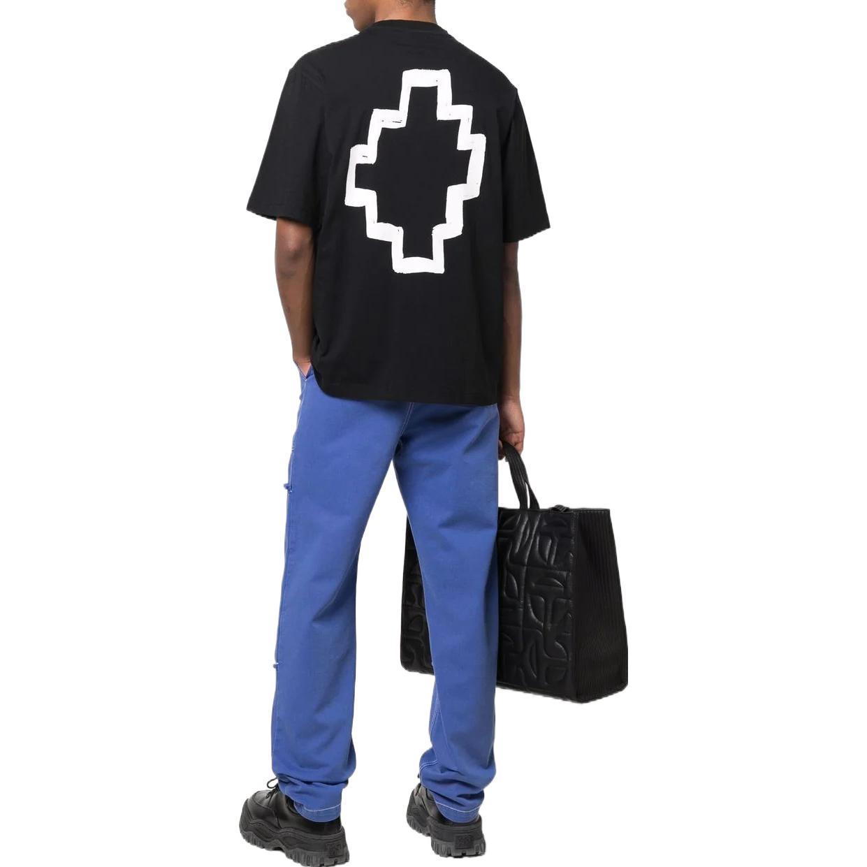 Purchase Camiseta Negra de Manga Corta con Estampado Marcelo Burlon. CMAA054C99JER0011001