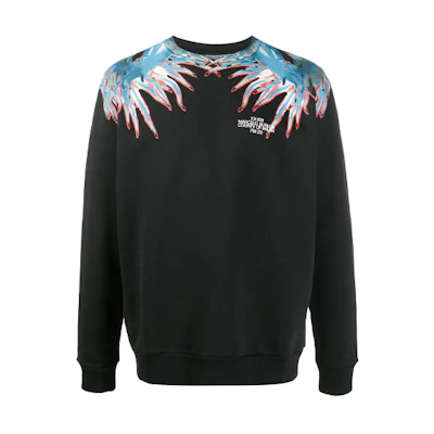 Marcelo Burlon Black Sea Snail Print Crewneck Sweatshirt CMBA009F20FLE0061040