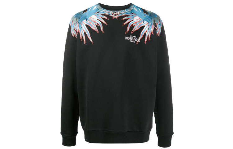 Order Sudadera Negra Marcelo Burlon con Estampado Caracol de Mar. CMBA009F20FLE0061040
