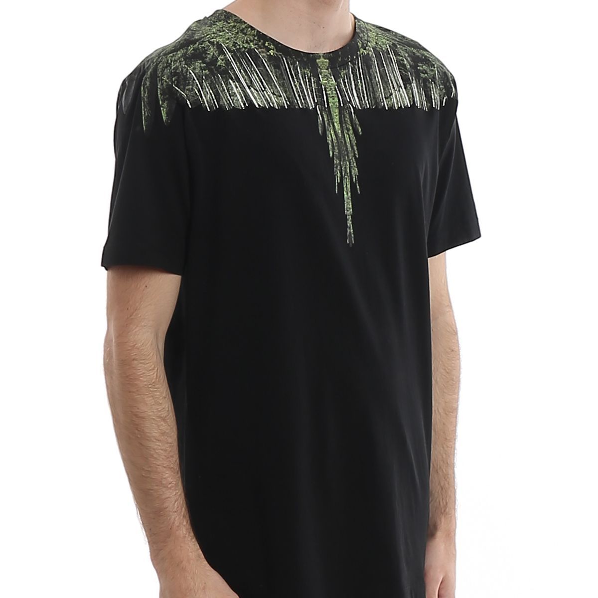 Sizing Marcelo Burlon Camiseta Negra con Diseño de Alas. CMAA018R20JER0191055