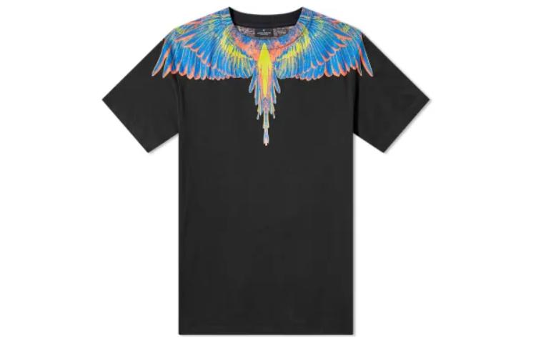 Order Camiseta Negra Marcelo Burlon con Estampado de Alas y Cuello Redondo. CMAA018S20JER0011084
