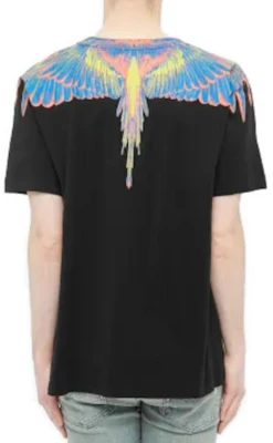 Camiseta Negra Marcelo Burlon con Estampado de Alas y Cuello Redondo. CMAA018S20JER0011084 Shop Camiseta Negra Marcelo Burlon con Estampado de Alas y Cuello Redondo. CMAA018S20JER0011084