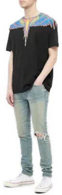 Camiseta Negra Marcelo Burlon con Estampado de Alas y Cuello Redondo. CMAA018S20JER0011084 Purchase Camiseta Negra Marcelo Burlon con Estampado de Alas y Cuello Redondo. CMAA018S20JER0011084