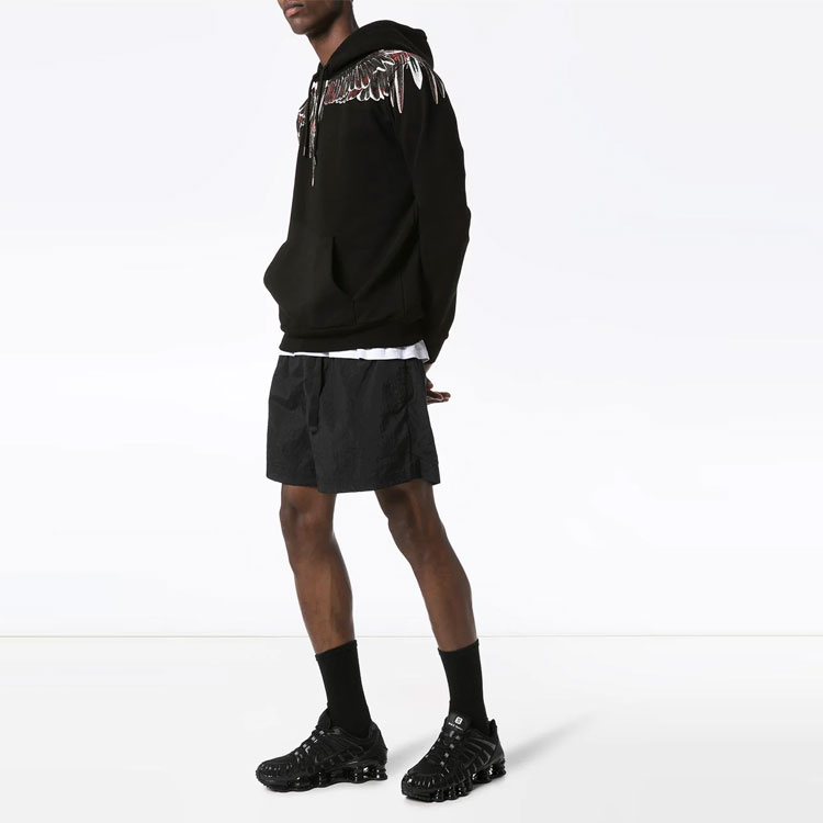 Purchase 马塞洛·伯龙 黑色翅膀印花连帽衫 CMBB007E196300081088