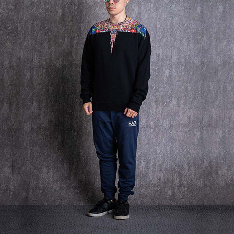 Purchase 马塞洛·伯龙黑色图案印花圆领卫衣 CMBA009F19506022IW1088