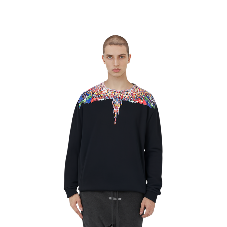 Details for 马塞洛·伯龙黑色图案印花圆领卫衣 CMBA009F19506022IW1088