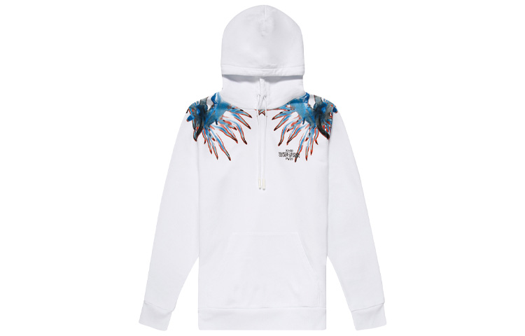 Order Marcelo Burlon 白色連帽衫搭配海螺圖案印花。 CMBB007F20FLE0100140