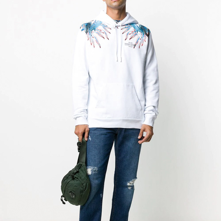 Details for Marcelo Burlon 白色連帽衫搭配海螺圖案印花。 CMBB007F20FLE0100140