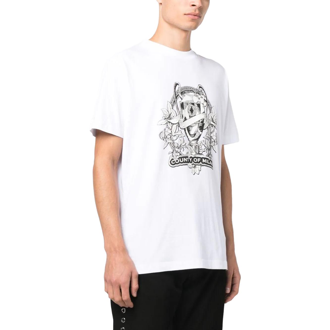 Shop Camiseta Blanca con Logo Marcelo Burlon de Cuello Redondo. CMAA018F22JER0090110