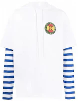 Marcelo Burlon White Loose Fit Hoodie with Striped Drawstring Design. CMAB044S22JER0030130 Marcelo Burlon White Loose Fit Hoodie with Striped Drawstring Design. CMAB044S22JER0030130