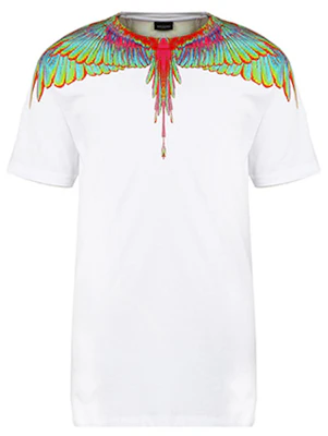 Camiseta Blanca Marcelo Burlon con Estampado de Alas Rosas Fluorescentes. CMAA018R20JER0080140 Order Camiseta Blanca Marcelo Burlon con Estampado de Alas Rosas Fluorescentes. CMAA018R20JER0080140