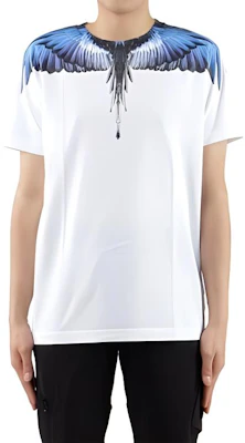 Camiseta Blanca Marcelo Burlon con Estampado de Alas en Degradado Morado-Azul. CMAA018S20JER0010145 Cheap Camiseta Blanca Marcelo Burlon con Estampado de Alas en Degradado Morado-Azul. CMAA018S20JER0010145