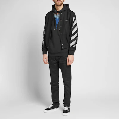 Marcelo Burlon 翅膀图案连帽黑色卫衣套头衫. CMBB007R196300181018 Lookbook Marcelo Burlon 翅膀图案连帽黑色卫衣套头衫. CMBB007R196300181018