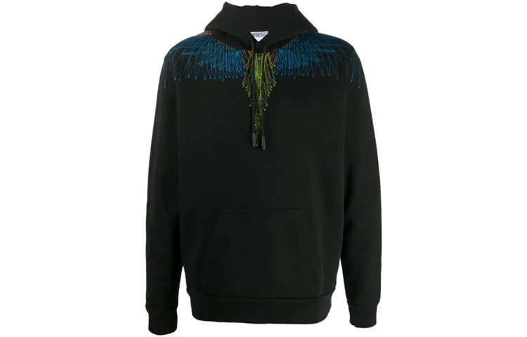 Marcelo Burlon Black Crewneck Pullover Sweatshirt with Graphic Print for Men CMBA049R19630011-1088