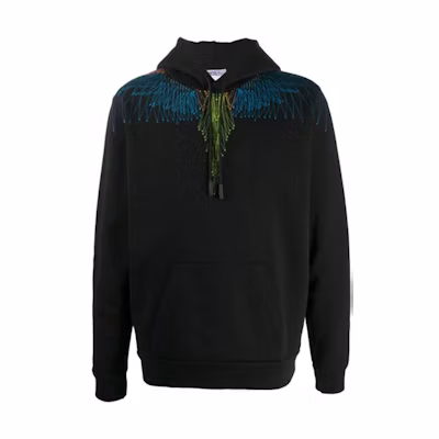 Marcelo Burlon Black Crewneck Pullover Sweatshirt with Graphic Print for Men CMBA049R19630011-1088