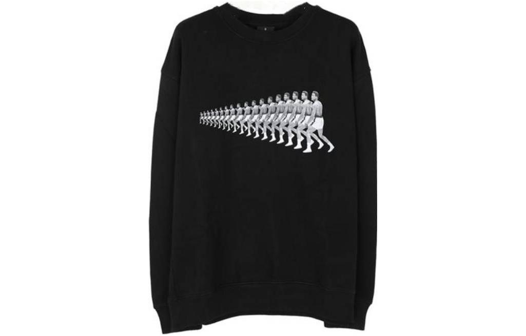 Marcelo Burlon Black Crewneck Sweatshirt with Letter Print Design CMBA055R196300411088