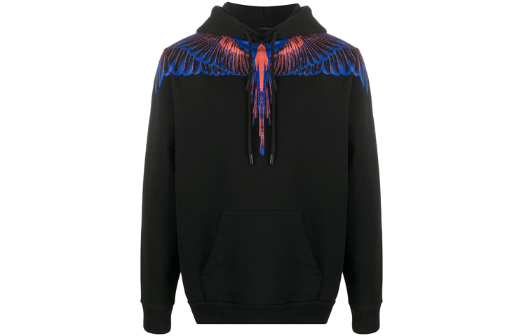 Marcelo Burlon Black Hoodie with Solid Color and Back Boy Graphic Fashion CMBE001S19630066-1088