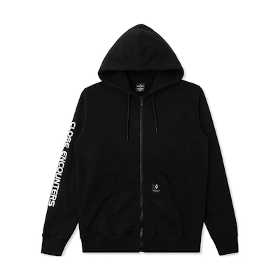 Marcelo Burlon Black Hoodie with Wing Print and Front Pocket CMBB007S196300211088