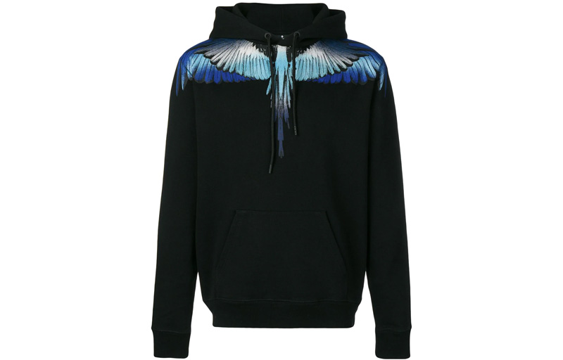 Marcelo Burlon Black Logo Contrast Print Hoodie Jacket CMHA028S21KNI0011020