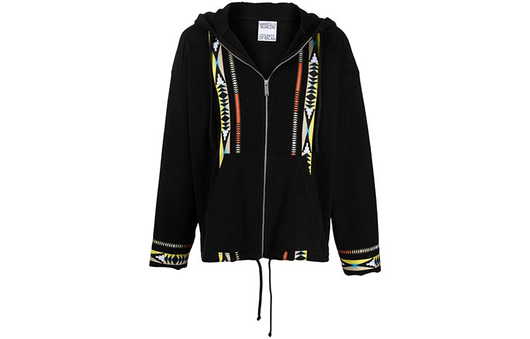 Marcelo Burlon Black Loose-Fit Graphic Print Long-Sleeve Jacket CMBD007E20JER003-1084