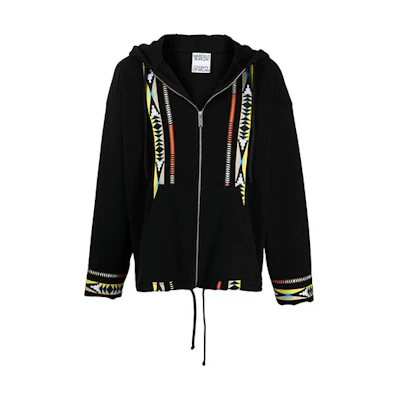 Marcelo Burlon Black Loose-Fit Graphic Print Long-Sleeve Jacket CMBD007E20JER003-1084