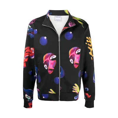 Marcelo Burlon Black Oversized Letter Print Hoodie Long Sleeve CMBB007E20FLE0101040