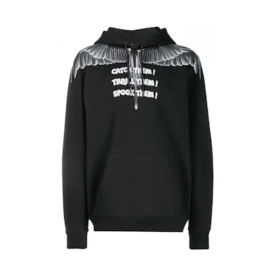 Marcelo Burlon Black Solid Color Graphic Casual Sweatshirt CMBA009F185060761088