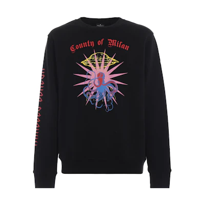 Marcelo Burlon Black Solid Color Pullover Hoodie CMBB007S22FLE009-1001