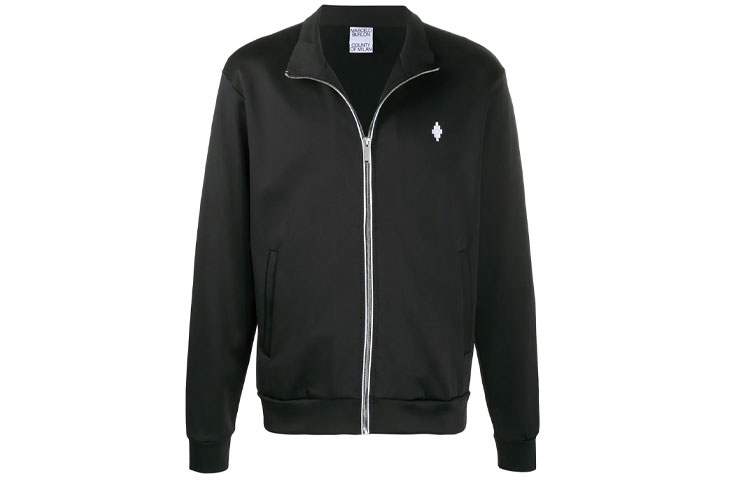 Marcelo Burlon Black Solid Logo Zip-Up Track Jacket CMBD008E20FAB0011001