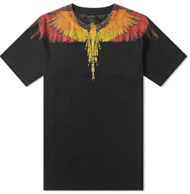 Camiseta Negra Marcelo Burlon con Estampado de Alas Naranjas - Idea de Regalo CMAA018S190010231088 Buy Camiseta Negra Marcelo Burlon con Estampado de Alas Naranjas - Idea de Regalo CMAA018S190010231088