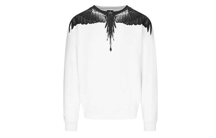 Marcelo Burlon Black Wing Print Zip-Up Hoodie Jacket CMBE001R21FLE0021084