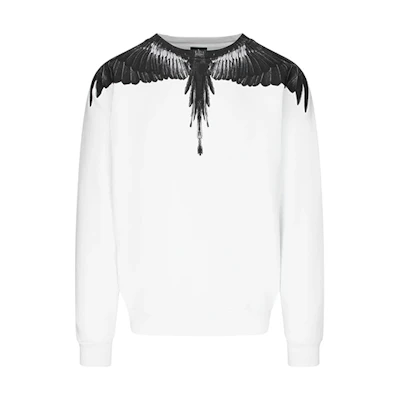 Marcelo Burlon Black Wing Print Zip-Up Hoodie Jacket CMBE001R21FLE0021084