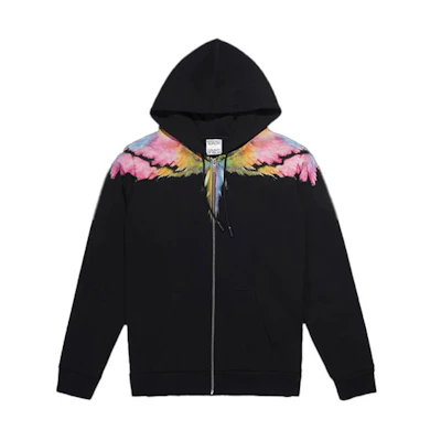 Marcelo Burlon Black Wings Print Hoodie CMBB007F20FLE0031010