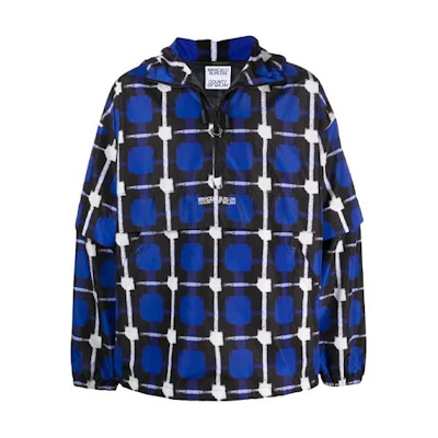 Marcelo Burlon Blue Jacket with Logo Print and Single-Breasted Design CMGA056S20FAB0024501