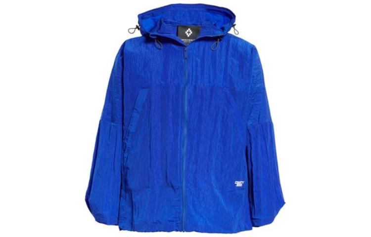 Marcelo Burlon Blue Stand Collar Slim Fit Zip-Up Sweatshirt CBBD005F23FAB0014501