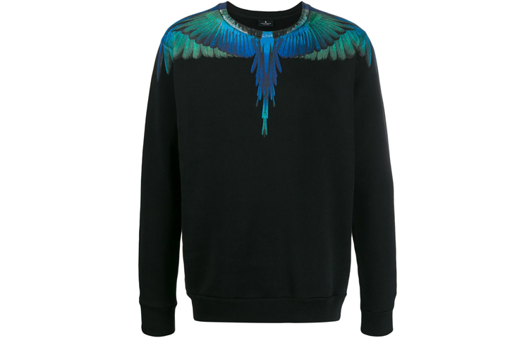 Order Sudadera Negra Marcelo Burlon Blue Wings Crewneck. CMBA009F195060061088